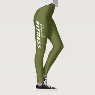 Dunkel olivgrüner Tanz-Fitness-Workout-Gym-Yoga Leggings