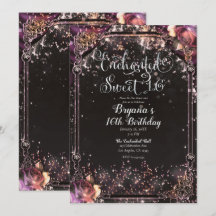 Dunkel Sparkle Glitzer Glam Lights Sweet 16 Party