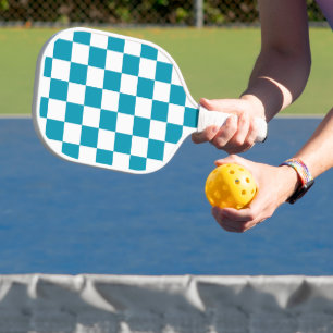Dunkel türkis kariert pickleball schläger