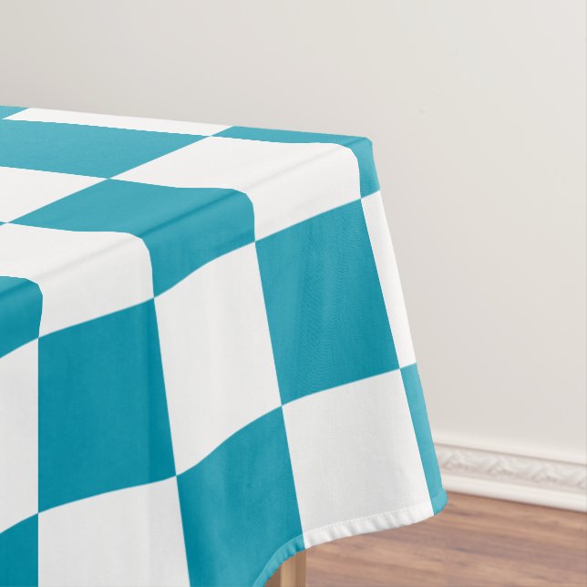 Dunkel türkis kariert  tischdecke (Beispiel)
