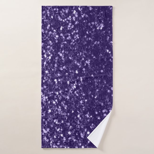 Dunkel ultra violett lila Glitzer Glitzern Badehandtuch (Badehandtuch)