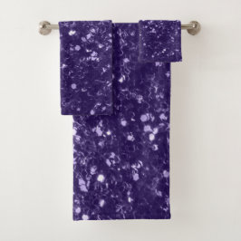 Dunkel ultra violett lila Glitzer Glitzern Badhandtuch Set