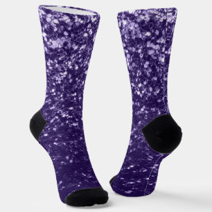 Dunkel ultra violett lila Glitzer Glitzern Socken