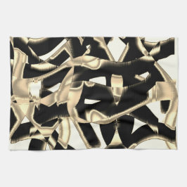 Dunkel- und beigefarbene Schrotte oder Klebeband Geschirrtuch