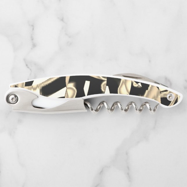 Dunkel- und beigefarbene Schrotte oder Klebeband Kellnermesser (Vorderseite)