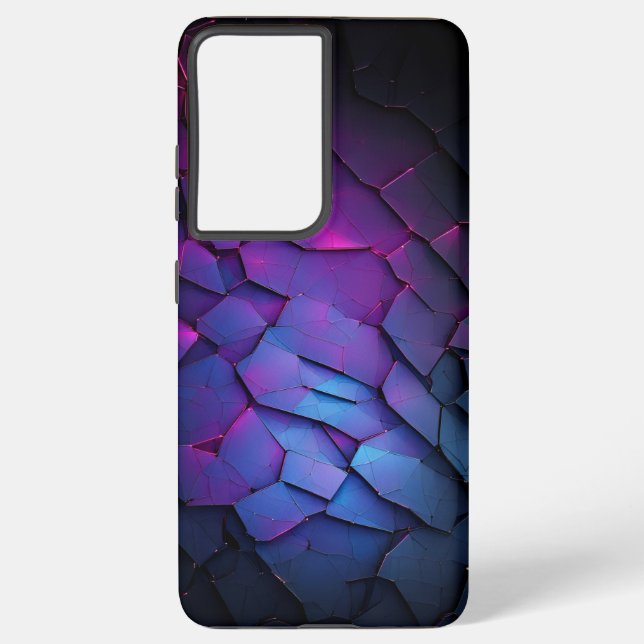 dunkel und blau abstrakt samsung galaxy hülle (Rückseite)