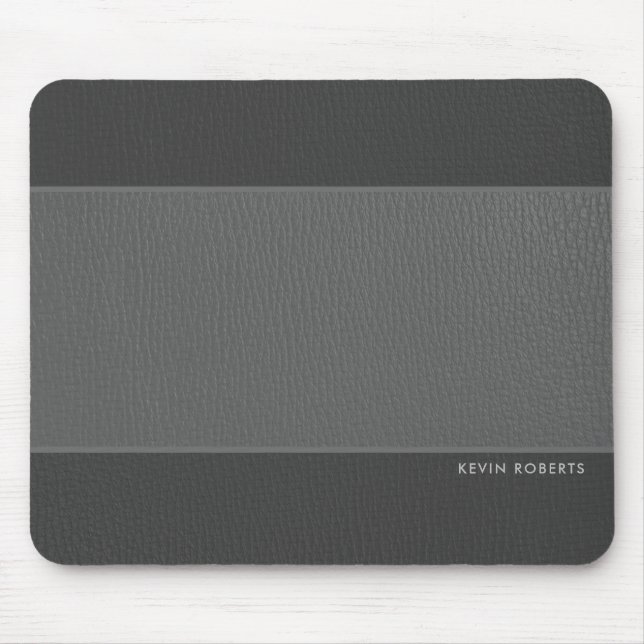 Dunkel- und Hellgraues Kunstleder Mousepad (Vorne)