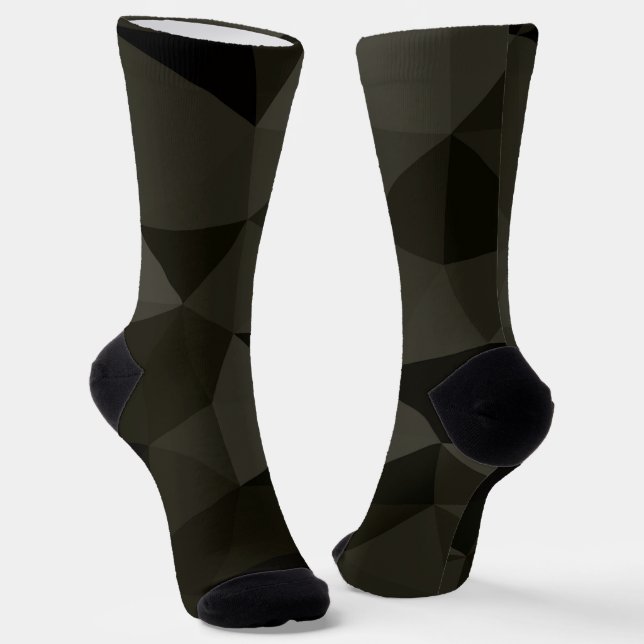 Dunkelarmee graubraunes, schwarzes geometrisches M Socken (Gewinkelt)