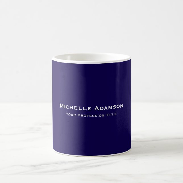 Dunkelblau Beruflich Schlicht modern Kaffeetasse (Mittel)