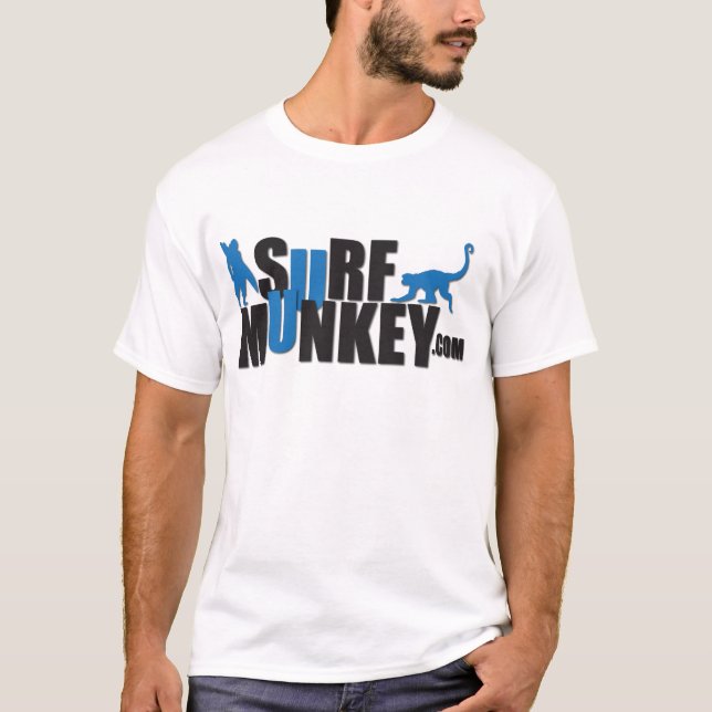 Dunkelblau - Brandung Munkey Anschlagtafelentwurf T-Shirt (Vorderseite)