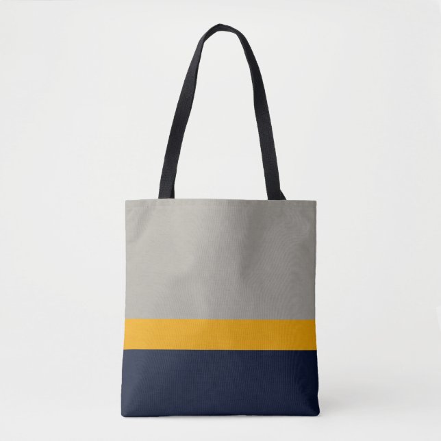 Dunkelblau, gelb, grau gestreift, texturiert tasche (Vorderseite)
