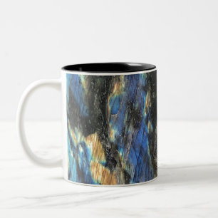 Dunkelblau-gelb-Labradorit-Kristall-Printwerbung Zweifarbige Tasse
