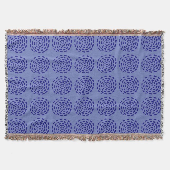 Dunkelblau gestreiftes Kreismuster auf blau Decke (Vorderseite)