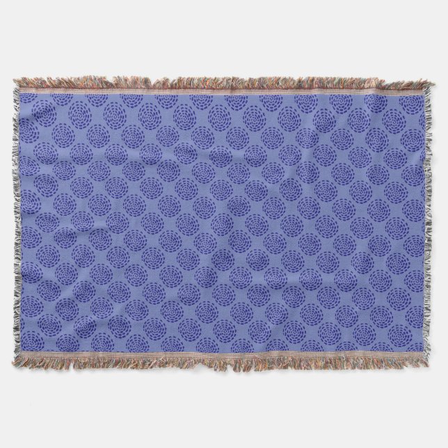 Dunkelblau gestreiftes Kreismuster auf blau Decke (Vorderseite)