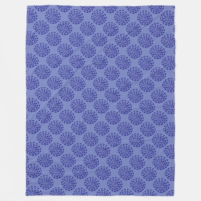 Dunkelblau gestreiftes Kreismuster auf blau Fleecedecke (Vorderseite)