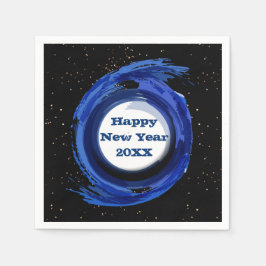 Dunkelblau gestrichen am Abend, glücklich Neues Ja Serviette