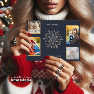 Dunkelblau & Gold Mitternachtsglanz Sterne Neujahr Postkarte