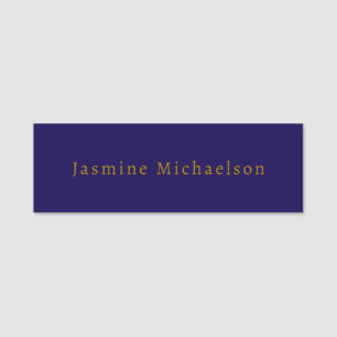 Dunkelblau & Gold Süß Minimalistisch Eigener Name Namensschild