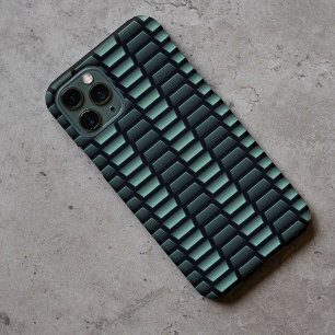 Dunkelblau Grüner Industrieller Faux Edelstahl iPhone 16 Pro Max Hülle