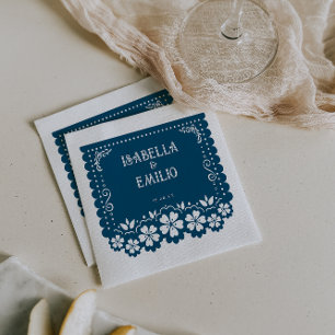 Dunkelblau Mexican Papel Picado Wedding Serviette