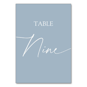 Dunkelblau-minimalistischer eleganter Tisch neun Tischnummer
