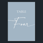 Dunkelblau-minimalistischer eleganter Tisch vier Tischnummer<br><div class="desc">Dusty blau minimalistisch elegant Tisch vier Tischnummern Matching Artikel verfügbar.</div>