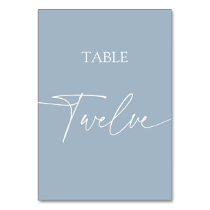 Dunkelblau-minimalistischer eleganter Tisch zwölf Tischnummer