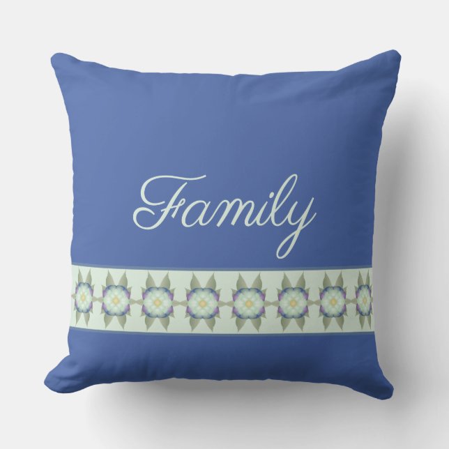 Dunkelblau mit Aquamarin Kissen (Vorderseite)