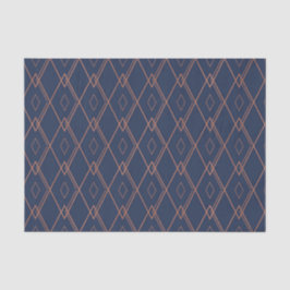 Dunkelblau mit geometrischen Diamanten Seidenpapier