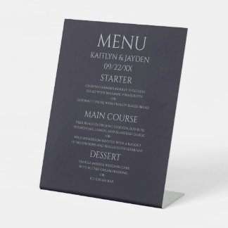 Dunkelblau mit hellen Schriftart Sockelschild