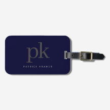 Dunkelblau Modernes Minimalistisches Monogramm