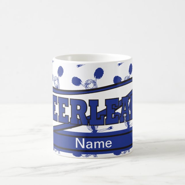 Dunkelblau personifizieren Sie Cheerleader Kaffeetasse (Mittel)
