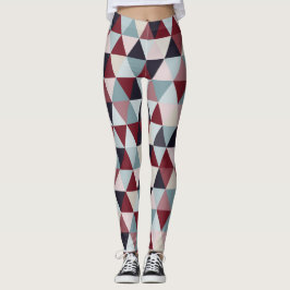 Dunkelblau, rot und beige Dreiecke B Leggings