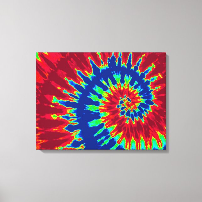 Dunkelblau-rote Gefärbte Krawatte 24"x18" Art Leinwanddruck (Vorderseite)