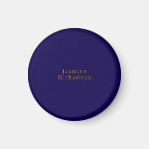 Dunkelblau und Gold Süß Minimalistischer Eigenname Magnet