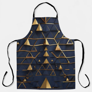 Dunkelblau und Goldpyramide Kunst Schürze