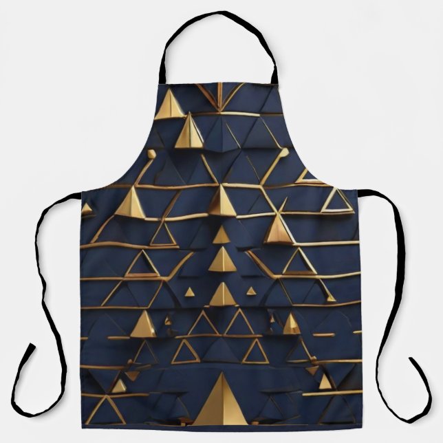 Dunkelblau und Goldpyramide Kunst Schürze (Vorderseite)