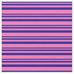 Dunkelblau und heiß rosa, farbiges Linienmuster Stoff