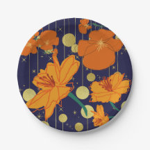 DUNKELBLAU UND ORANGE BLUME