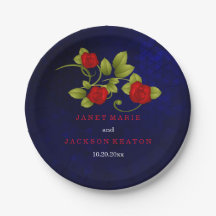 Dunkelblau und Rote Rose Hochzeit