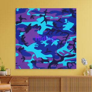 Dunkelblau und violette Camouflage-Leinwanddrucke Leinwanddruck