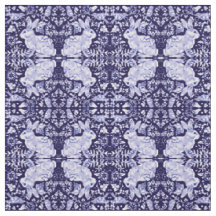 Dunkelblau und Weiß Bunny Rabbit Bird Small Print