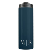 Dunkelblau und weiß | Modernes Monogramm