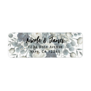 Dunkelblau- und weiße moderne Floral-Grün-Hochzeit