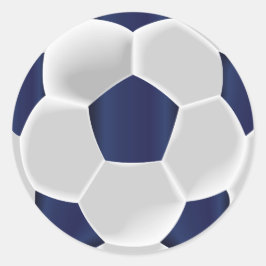 Dunkelblau und weißer Fußball Runder Aufkleber