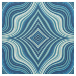 Dunkelblau-weiße Wavy-Rhombus-Muster Stoff