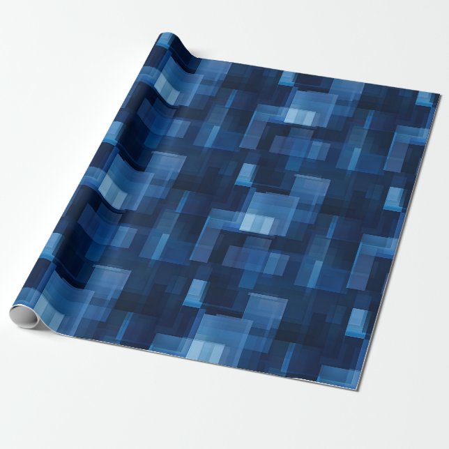 Dunkelblaue abstrakte Malerei  Geschenkpapier (Ungerollt)
