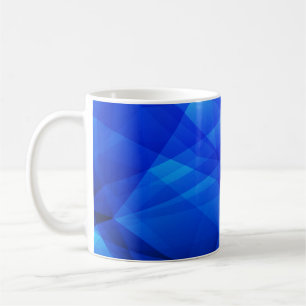 Dunkelblaue abstrakte polygonale. Dreieckige geome Kaffeetasse