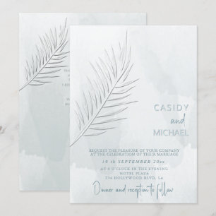 Dunkelblaue Aquarelltöne mit Prägung Einladung