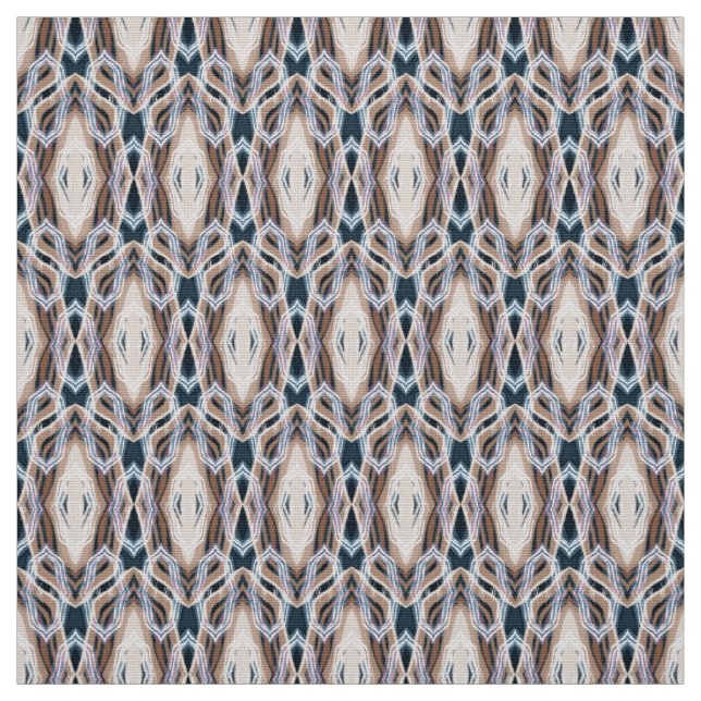 dunkelblaue beige Deko geometrisch Stoff (Muster)